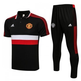 Manchester United Trænings Polo 2022-23 Sort Rød Hvid